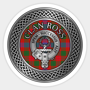 Clan Ross Crest & Tartan Knot Sticker